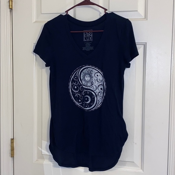 Navy ying yang sun&moon small - Picture 1 of 4